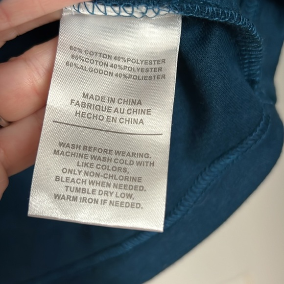 Hollywood the Jean People Donatello Tech fleece pullover hoodie large blue - Picture 5 of 8